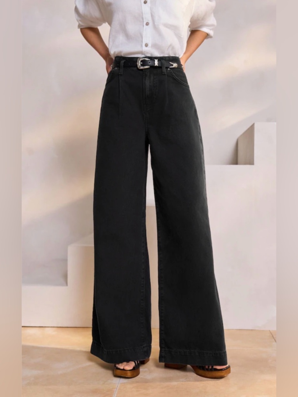 Cider Black Wide Leg Flare Jeans